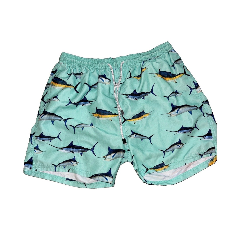 Exist Swim Trunks USA Surf Fish Pattern Mens Large